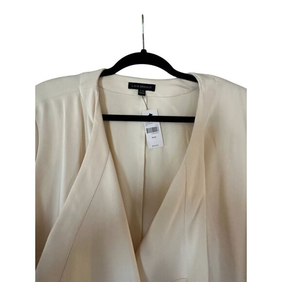 Lane Bryant Womens Long Jacket Off White Cream Open Front Size 18 20 NWT - Picture 2 of 5